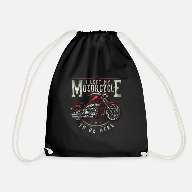 Motorcycle Biker - Drawstring Bag - black