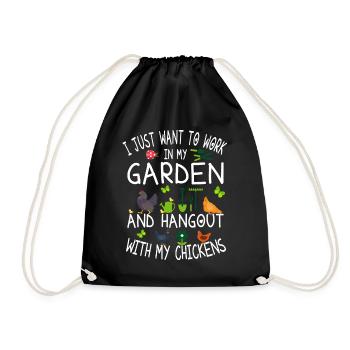Jardinier poulet - I Just Want To Work In My Garden - Sac de sport léger - noir - Devant