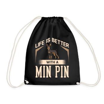 Pinsons nains Minpin Rehpinscher Chien chiot - Sac de sport léger - noir - Devant