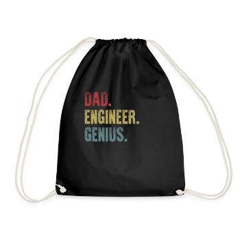 Mens Fathers Day Shirt Papa Ingénieur Genius Cute - Sac de sport léger - noir - Devant