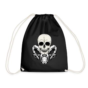 Horror Devil Satan Demon Skull Halloween - Drawstring Bag - black - Front
