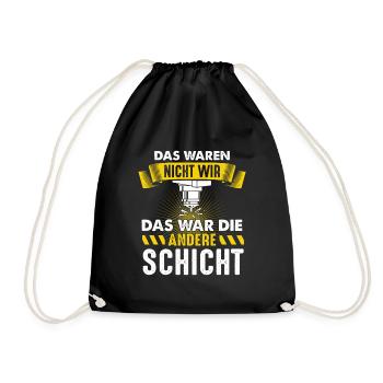Das war die andere Schicht Zerspaner CNC Fräser - Turnbeutel - Schwarz - Vorne