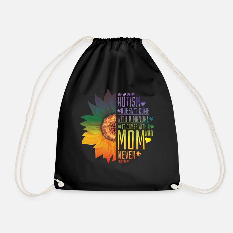 Autism Awareness - Drawstring Bag - black