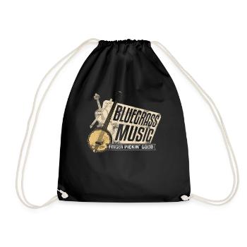Bluegrass Banjo Gitarren Musik - Turnbeutel - Schwarz - Vorne