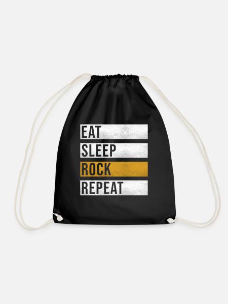 Rock saying funny rocker - Drawstring Bag - black