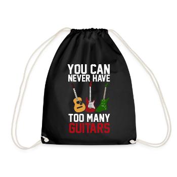 Too Many Guitars Electric Acoustic Guitar Player G - Drawstring Bag - black - Front