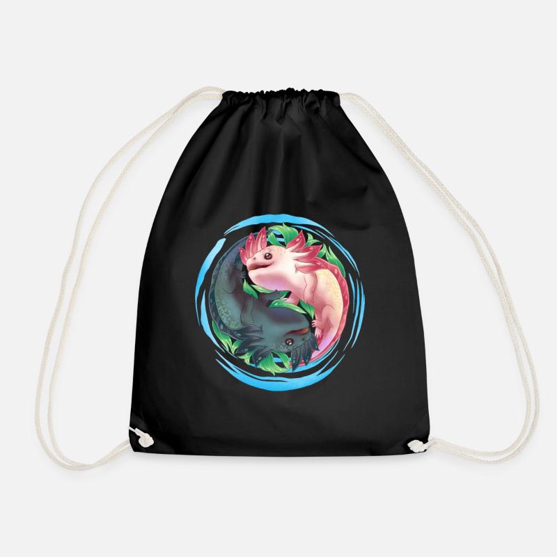 Axolotl Ying Yang - Turnbeutel - Schwarz