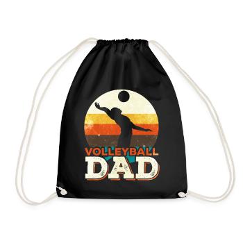 Volleyball Dad Volleyballer Father - Drawstring Bag - black - Front