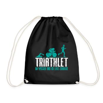 Triathlete Gift - Drawstring Bag - black - Front