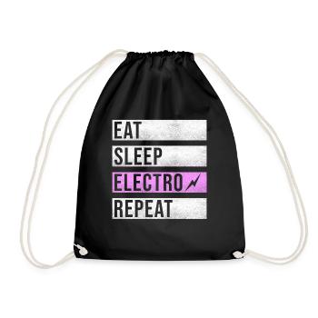 Techno Music Electro Raver - Drawstring Bag - black - Front