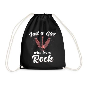 Rock Girl Spruch lustig Rocker - Turnbeutel - Schwarz - Vorne