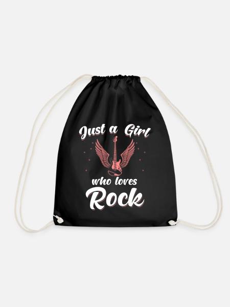 Rock Girl Spruch lustig Rocker - Turnbeutel - Schwarz
