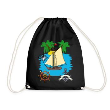 Expedition Adventure Travel Travel Agency Tour - Drawstring Bag - black - Front