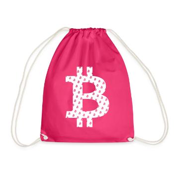 Bitcoin Logo Symbol Muster Pattern - Drawstring Bag - fuchsia - Front