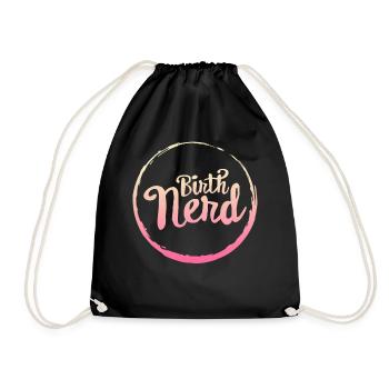 Chemise de jour sages-femmes Doula Sage-femme Naissance Nerd Travail - Sac de sport léger - noir - Devant