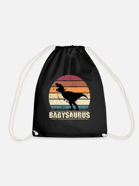BabySaurus Dinosaurier Baby Dino Geburt Geschenk - Turnbeutel - Schwarz