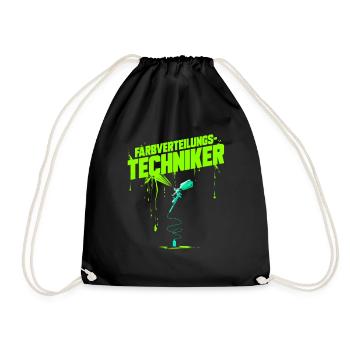 Farbverteilungstechniker Lackierer Autolackierer - Turnbeutel - Schwarz - Vorne