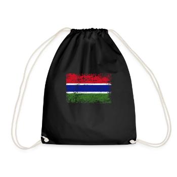 Gambia Gambian Flag Flag - Drawstring Bag - black - Front