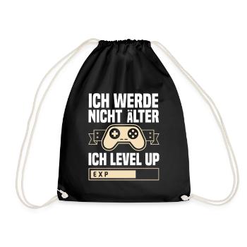 Lustiger Gamer Gaming Spruch Zocker - Turnbeutel - Schwarz - Vorne