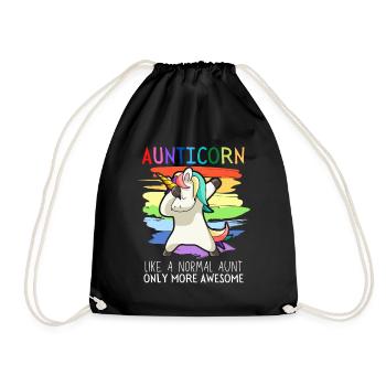Dabbendes Unicorn Aunticorn Dabbing Unicorn Aunt - Drawstring Bag - black - Front
