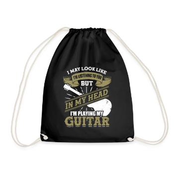 Funny Guitarist Guitar Player Gift - Drawstring Bag - black - Front