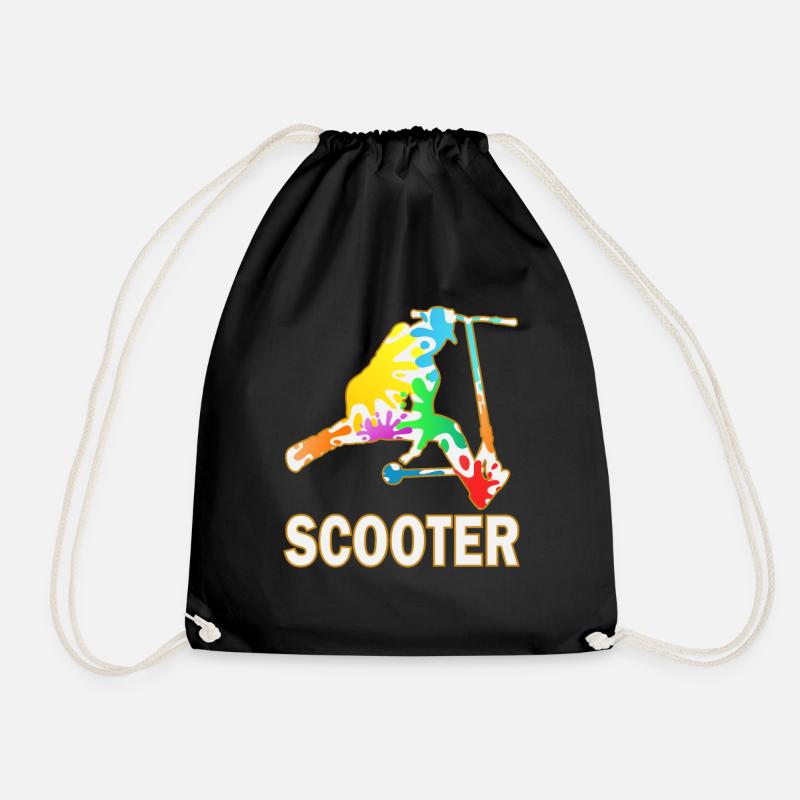 Stunt Scooter Electric Scooter Scooter - Drawstring Bag - black