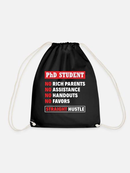 PhD student - Drawstring Bag - black