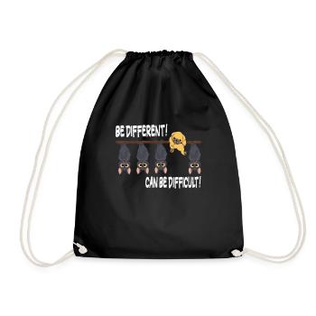 Doux chien chauve-souris Be different Sois différent - Sac de sport léger - noir - Devant