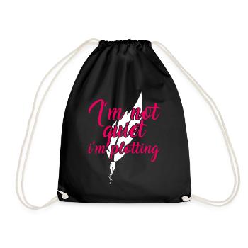 Author Book Reading Writer Leteratur Gift - Drawstring Bag - black - Front