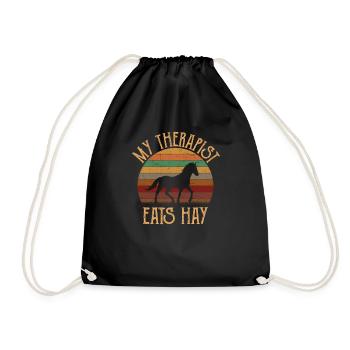 My Therapist Eats Hay, Horse - Turnbeutel - Schwarz - Vorne