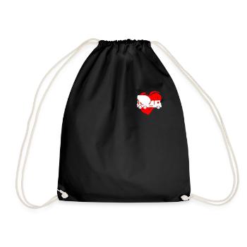 CEMENT MIXER HEART HEARTBEAT CEMENT MIXER LOVER - Drawstring Bag - black - Front