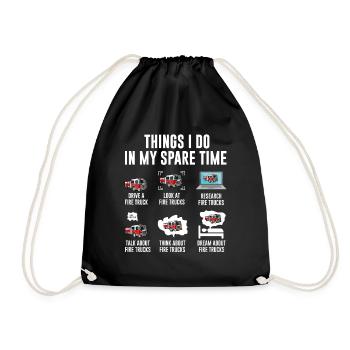 Things I Do in My Spare Time Pompiers - Sac de sport léger - noir - Devant