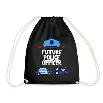 Future Police Officer - Polizei Polizist - Drawstring Bag - black - Front