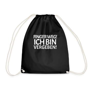 Finger weg ich bin vergeben - Turnbeutel - Schwarz - Vorne