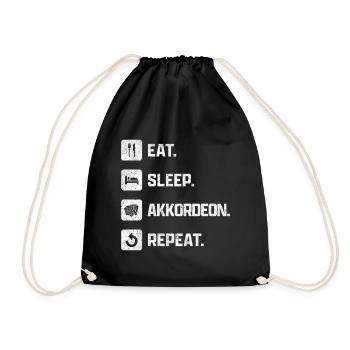 Eat Sleep accordéon Repeat accordéon adage - Sac de sport léger - noir - Devant
