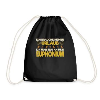 Euphonium Euphonist Blasmusik Geschenk - Turnbeutel - Schwarz - Vorne