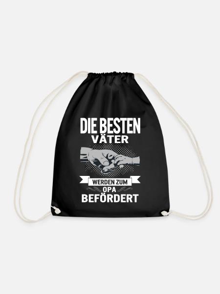 Vattertag Tshirt Die Besten Väter Werden Zum Opa - Turnbeutel - Schwarz