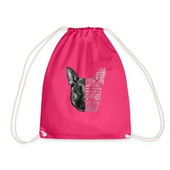 German Shepherd - Drawstring Bag - fuchsia - Front