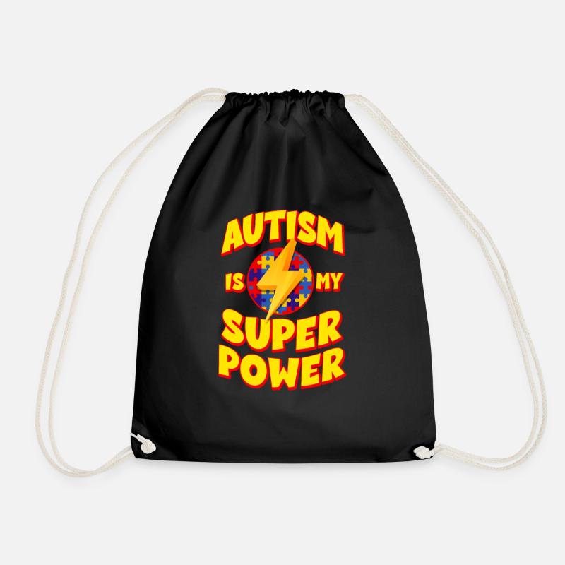 Autism Awareness - Drawstring Bag - black