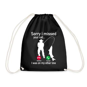 Fishing Fishing Angler - Hobby Angler Gift - Drawstring Bag - black - Front