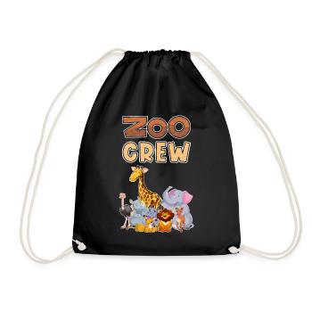 Zoo Crew Zoo Ausflug Kinder - Turnbeutel - Schwarz - Vorne