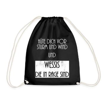 Hüte dich vor Wessis Lustiger Wessi Spruch vintage - Turnbeutel - Schwarz - Vorne