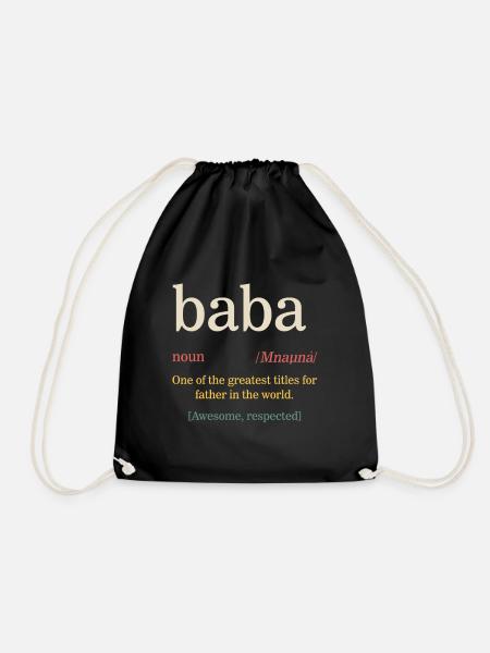 Herren Baba Shirt, Vatertagsgeschenk von Frau, - Turnbeutel - Schwarz