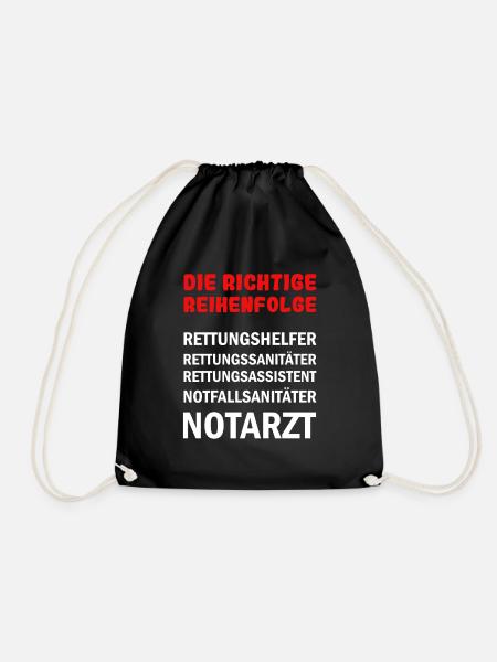 Rettungsdienst Hierarchie - Turnbeutel - Schwarz