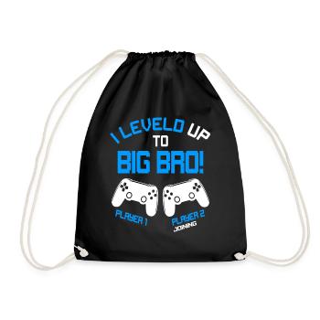 Finally Big Bro - Video Games Gaming Brother - Drawstring Bag - black - Front