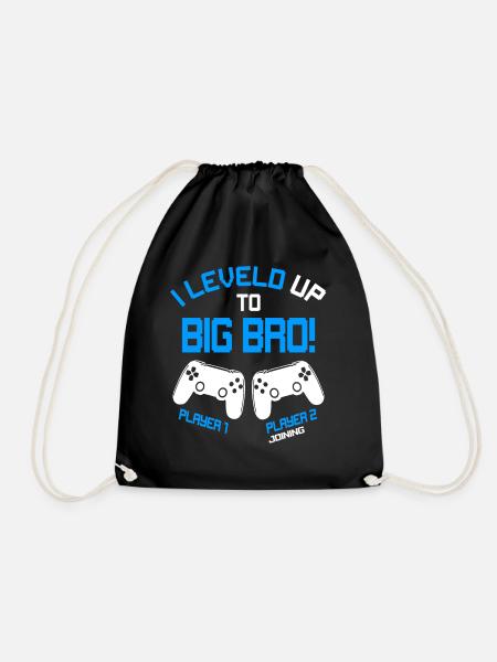 Finally Big Bro - Video Games Gaming Brother - Drawstring Bag - black