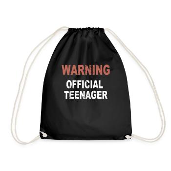 Warning Official Teenager - Drawstring Bag - black - Front