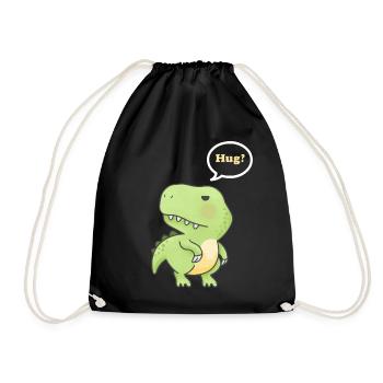 Süße T-Rex Umarmung - Turnbeutel - Schwarz - Vorne