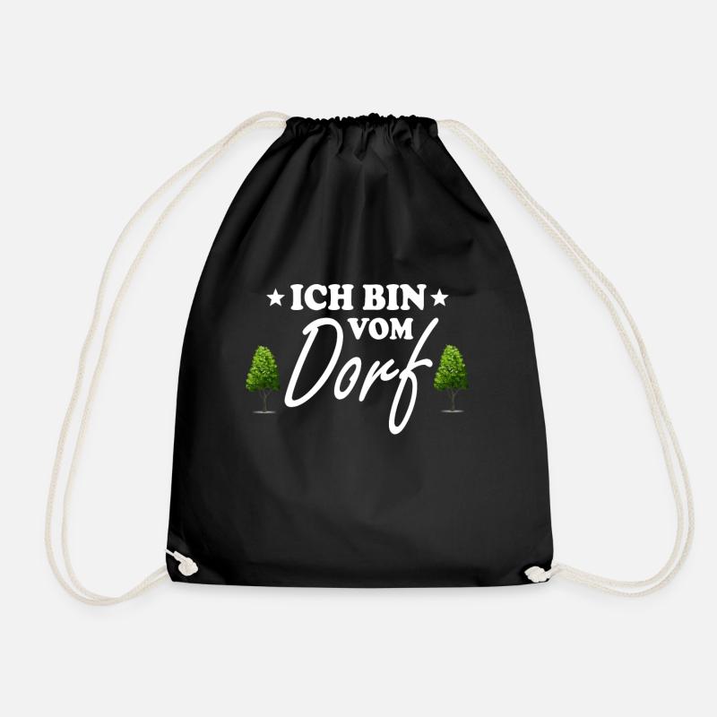 Ich Bin Vom Dorf Geschenk für Dorfkinder Bauern & - Turnbeutel - Schwarz