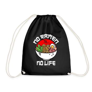 No ramen no life Anime Japan Nudeln Sushi Manga - Turnbeutel - Schwarz - Vorne